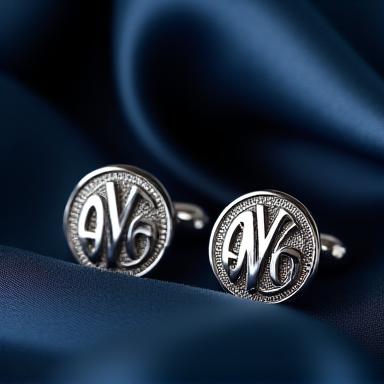 Silver monogrammed cufflinks