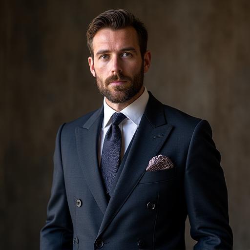 James Harrington wearing a bespoke suit from Ironthread Attire